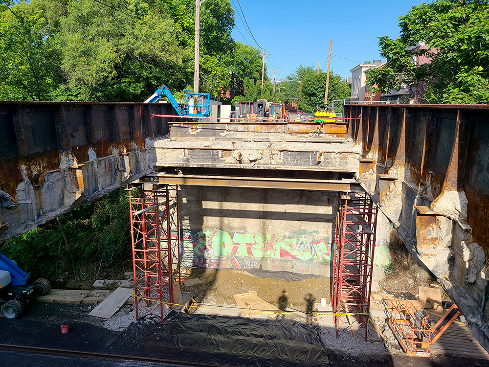 Kenton County Bridge Over CSX Demolition-in progress