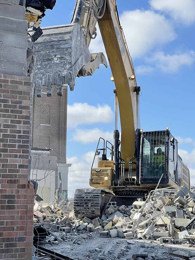 Kentucky School for the Deaf - Walker Hall Demolition-excavator2